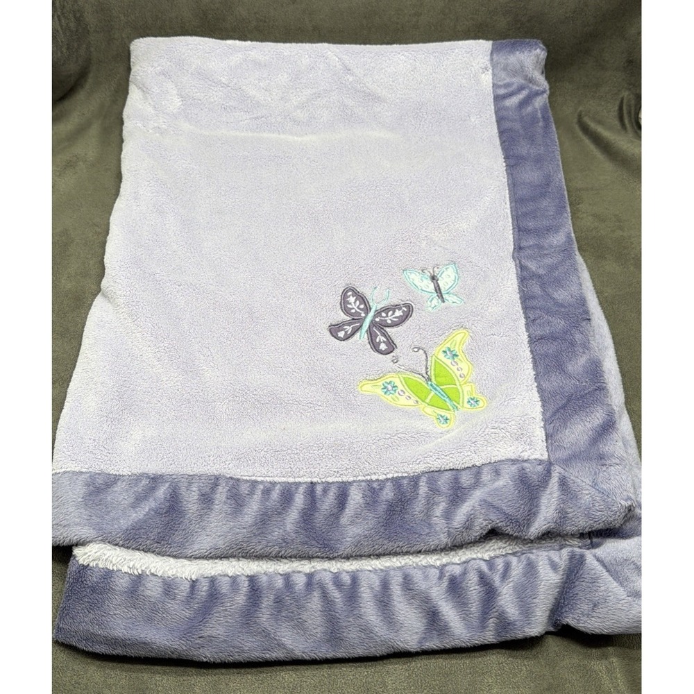NoJo Purple Butterfly Baby Blanket